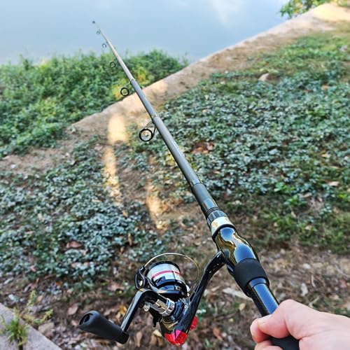 Telescopic Fishing Pole Combo, 2PCS 6.89ft Carbon Fiber Fishing Rods Spinning Reels Set，Full Kit with Fishing Pliers Lures...