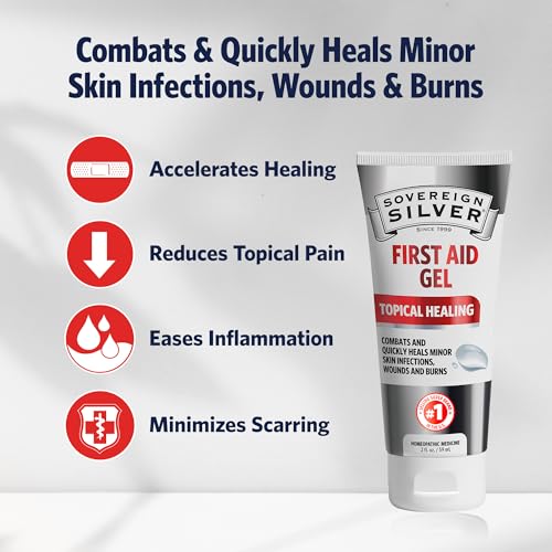 Sovereign Silver First Aid Gel - Argentum Metallicum Gel Wound Care Support, Topical Skin Care for Minor Skin Irritations ...
