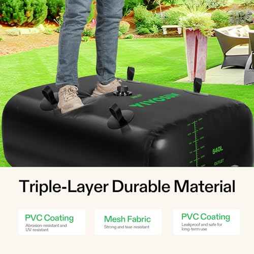 VIVOSUN 540 L/143 Gal Water Bladder, Foldable and Portable Water Storage Bag for RV, Camping, Garden Watering, Agricultural Irrigation, Drought Prevention, Firefighting