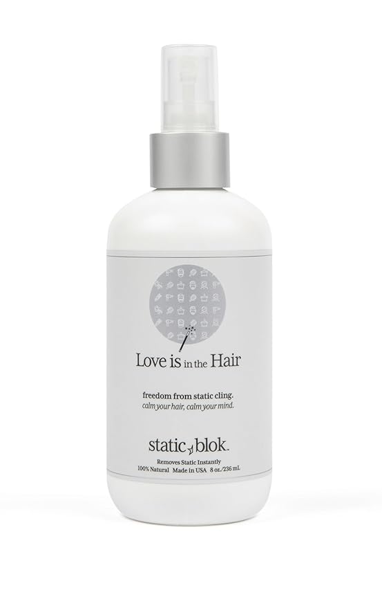 Anti-Static Spray for Hair - Instantly Eliminate Static Cling, Shocks, Flyaways - Long-Lasting All-Day Freshness - works on Natural and Synthectic Wigs - 8oz