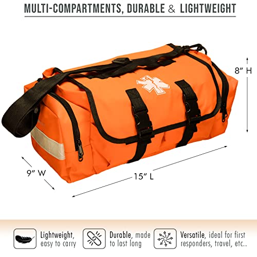 NOVAMEDIC Empty First Responder Bag, 15"x9"x8", Trauma First Aid Carries w/Multi Compartments for EMTs, Paramedics, Emerge...