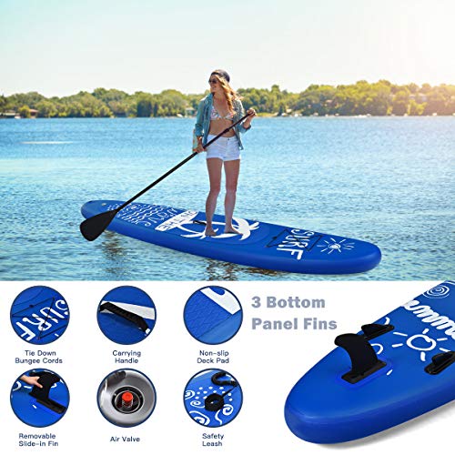 Goplus 9.8'/10'/11' Inflatable Stand Up Paddle Board, 6.5” Thick SUP with Premium Accessories and Carry Bag, Wide Stance, ...