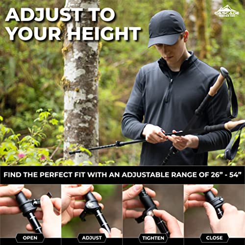Cascade Mountain Tech Trekking Poles - Ultralight 2 Piece Carbon Fiber Walking or Hiking Sticks & Trekking Poles - Aluminu...