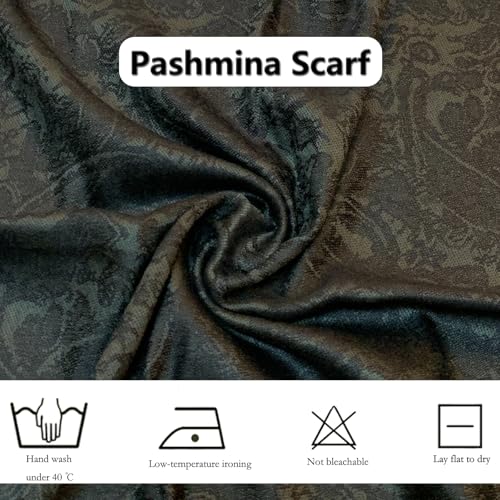 Wendyfull Pashmina Shawls and Wraps w/Fringe Two Tone Vintage Jacquard Paisley Rave Scarf for Weddings Festival