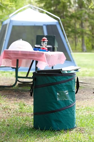 Coghlan's Deluxe Durable Pop-Up Trash Can – Collapsible Garbage Bin with Zippered Lid, Bag Clips, and Anchoring Points for...