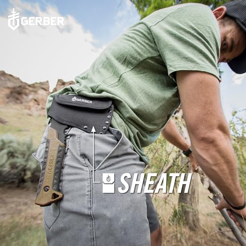 Gerber Gear Pack Hatchet - 3.5" Steel Blade Axe with Full Tang - Survival, Bushcraft and Camping Gear - with Mountable Nyl...