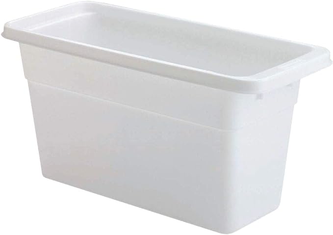 Rubbermaid Ice Cube Bin, White, Holds 4 Trays, Compact Design, Durable Plastic