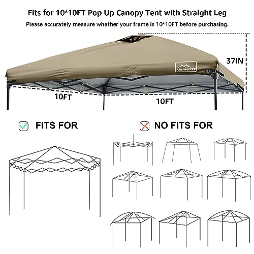 KAMPKEEPER Replacement Top Pop Up Canopy Tent Cover Roof with Air Vent and Adjustable Elastic Strap, Polyester UV Waterpro...