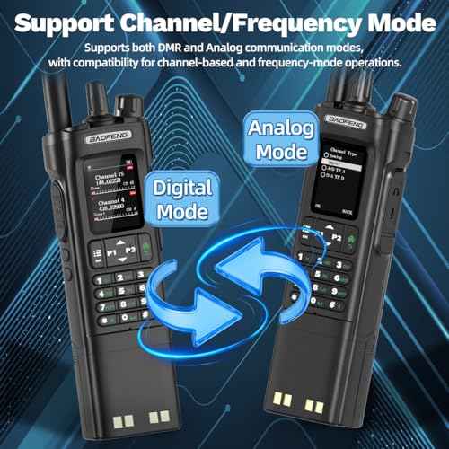 BAOFENG DM-32 DMR Radio Long Range Rechargeable Walkie Talkies UV32 5RM K5 Handheld Two Way Radio NOAA Weather Radio with 3800mAh Battery USB-C Charging GPS,Copy Frequency for Hunting Survival Gear
