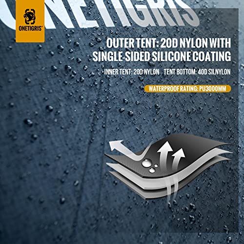 OneTigris Stella 4 Season Camping Tent Backpacking 2 Person Waterproof Lightweight Easy Setup Instant 3000mm Waterproof Ra...