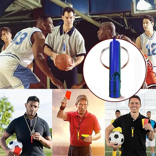 Set of 5 Extra Loud Whistles for Camping Hiking Hunting Outdoors Sports and Emergency Situations, Sturdy but Light Alumini...