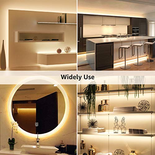 Lepro LED Strip Light White, 16.4Ft Dimmable Vanity Lights, 3000K Super Bright LED Tape Lights, 300 LEDs SMD 2835, Strong ...
