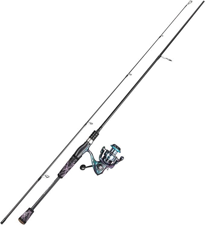 One Bass Fishing Rod Reel Combo, Colorful Fishing Reel, Spinning & Baitcasting Fishing Pole with SuperPolymer Handle