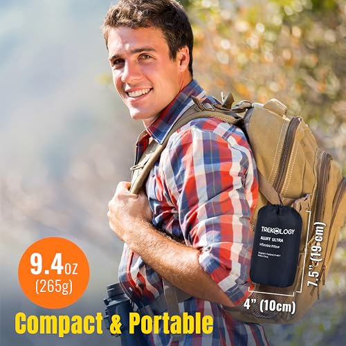 TREKOLOGY Camping Pillow - Large Inflatable (24"x15") for Home-Like Comfort, Portable & Ergonomic, Easy to Clean, Durable...