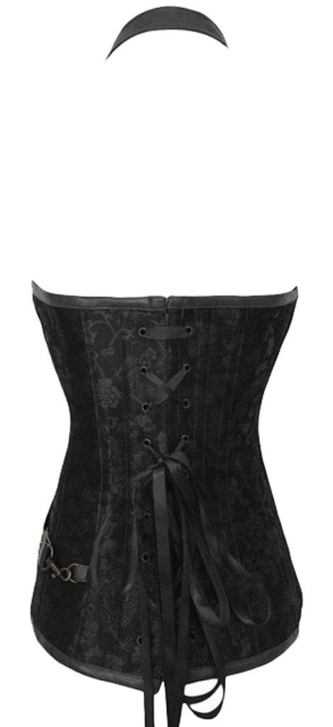 Alivila.Y Fashion Womens Steel Boned Retro Goth Steampunk Corset 908-Black-S