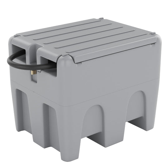 48 Gallon Portable Diesel & Gasoline Transfer Tank w/ 12V DC Pump, 10GPM Flow, 13Ft Hose, Auto Shut-off Nozzle for Tractors, Trucks, Generators, Boats Gray