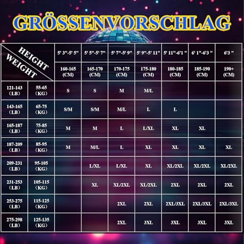 Ezuwail Disco Costume for Men Women – 70s 80s 90s Outfits Retro Party Tracksuit, Couples Disco Costumes Halloween Outfit