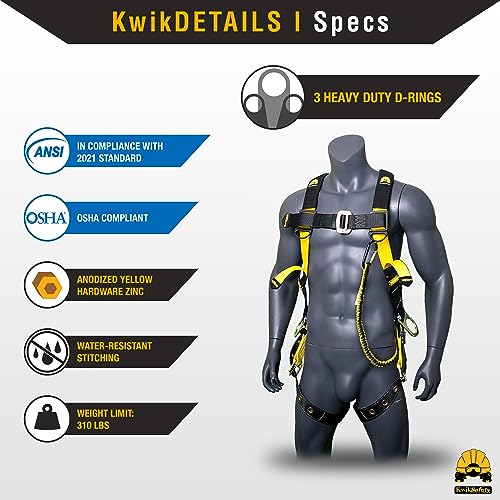 KwikSafety - Charlotte, NC - SUPERCELL Safety Harness [2 PACK] Premium Shoulder Padding ANSI OSHA Full Body Fall Protectio...