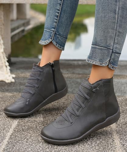 Women's Waterproof Combat Boots Casual Ankle Boots Fashion Round Toe Slip On Elastic Fall Booties Shoes