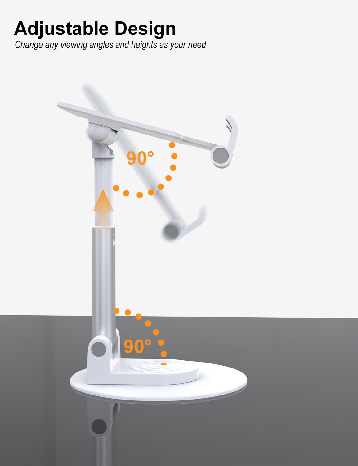Kotuday Cell Phone Stand For Desk Swivel, Phone Holder Stand Foldable, Portable Hands Free Mobile Phone Stand For Office, Travel