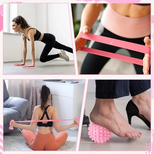 LaRandom Pilates Bar Kit with Resistance Bands Multifunctional Pilates Bar with Metal Adjustment Buckle Portable Storage B...