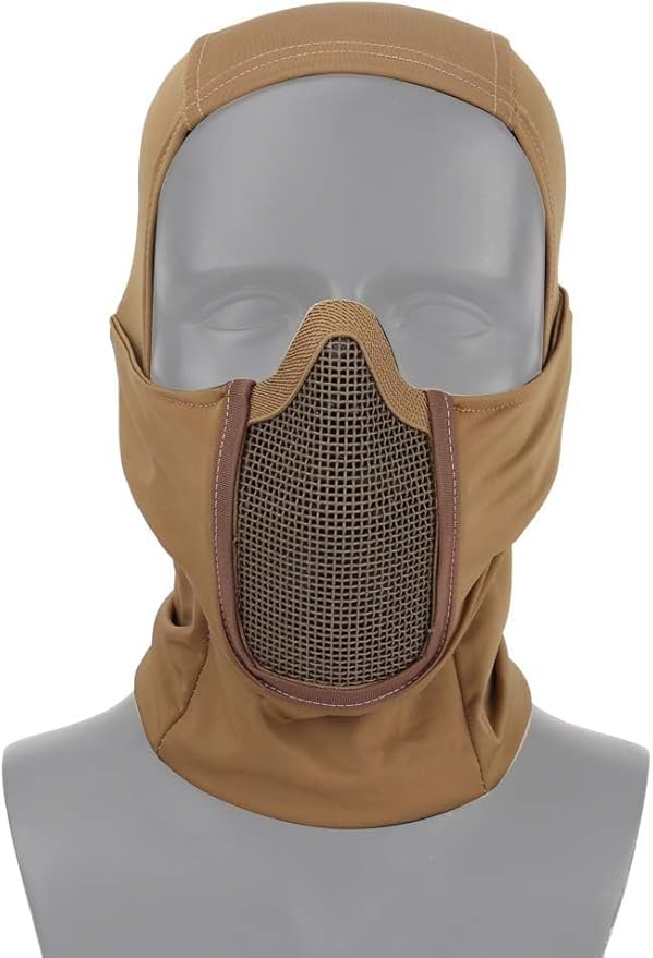 LEJUNJIE Tactical Gear Breathable Balaclava Mesh Mask Ninja Style Full Face Airsoft Mask Windproof