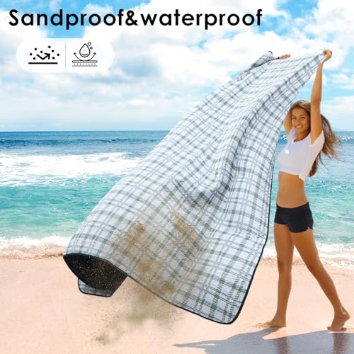 Outterra Picnic Blanket 80''x80'' Extra Large Outdoor Blanket, Waterproof, Sandproof, Machine Washable, Tear Resistant, Fo...