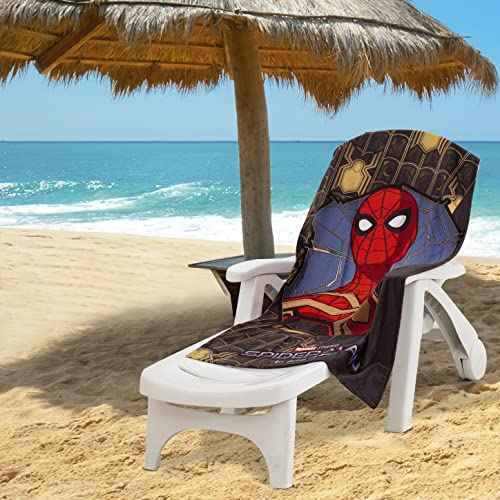 NORTHWEST Spider-Man Beach Towel, 30" x 60", Gold Spiders