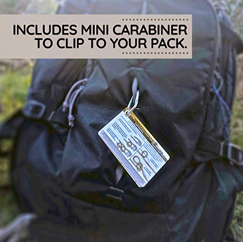 ReferenceReady Outdoor Knots - Waterproof Knot Tying Cards with Mini Carabiner - Includes 22 Rope Knots for Camping, Backp...