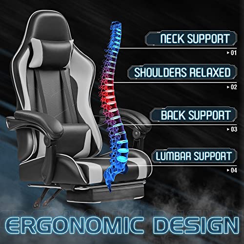 Homall Gaming Chair, Video Game Chair with Footrest and Massage Lumbar Support, Ergonomic Computer Chair Height Adjustable...