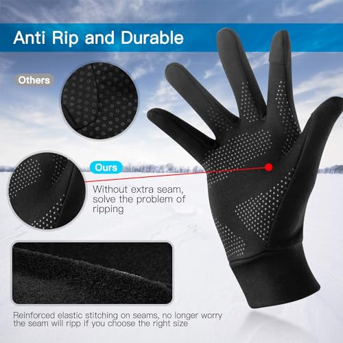 Unigear Lightweight Running Gloves, Touch Screen Anti-Slip Warm Gloves Liners for Cycling Biking Sporting Driving for Men ...