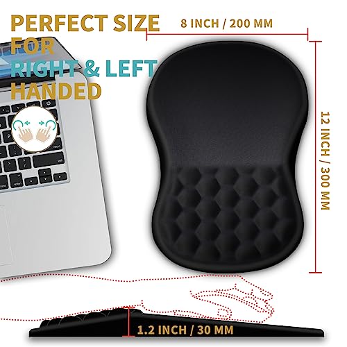 Hokafenle Ergonomic Mouse Pad Wrist Support with Massage Design, Wrist Rest Pain Relief Mousepad with Memory Foam&Non-Slip...