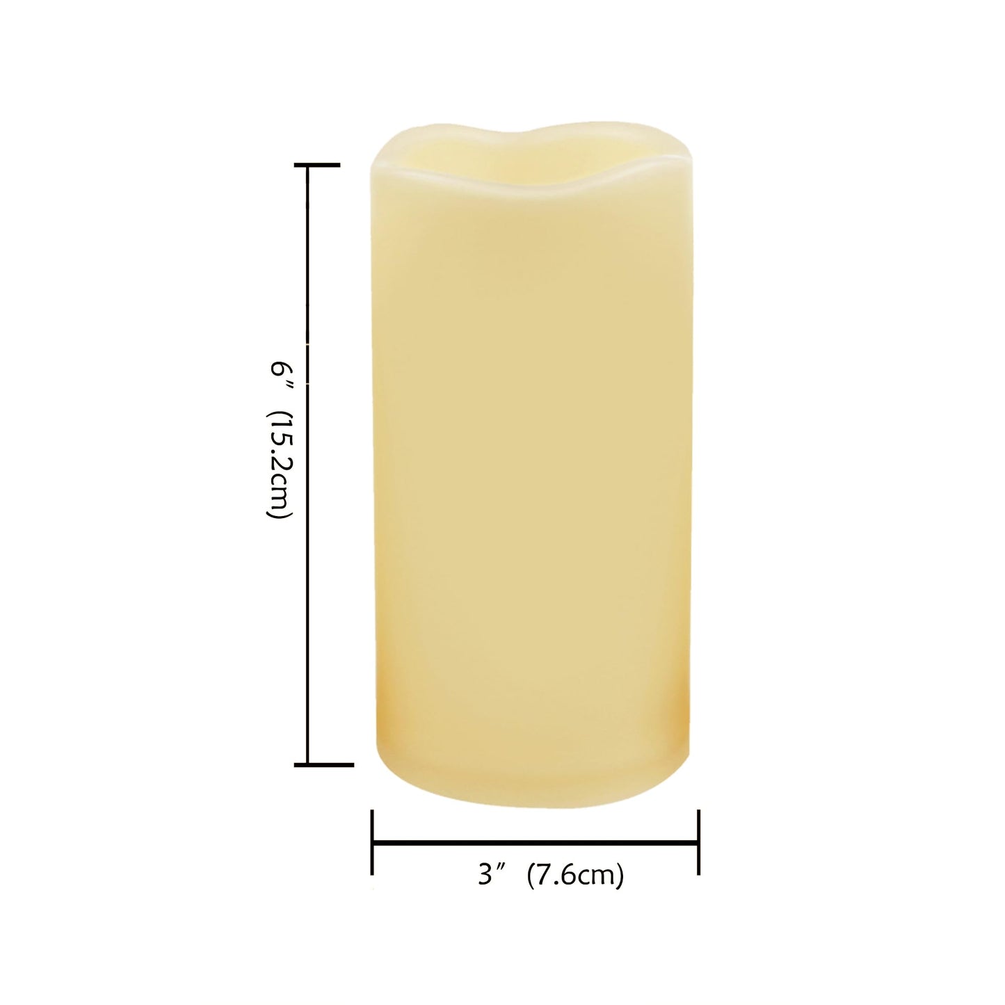 CANDLE CHOICE Waterproof Outdoor Battery Operated Flameless Candles Remote Timer Ivory Plastic Realistic Flickering Fake Electric LED Pillars Lantern Garden Wedding Christmas Decorations 3”x6” 6 Pack