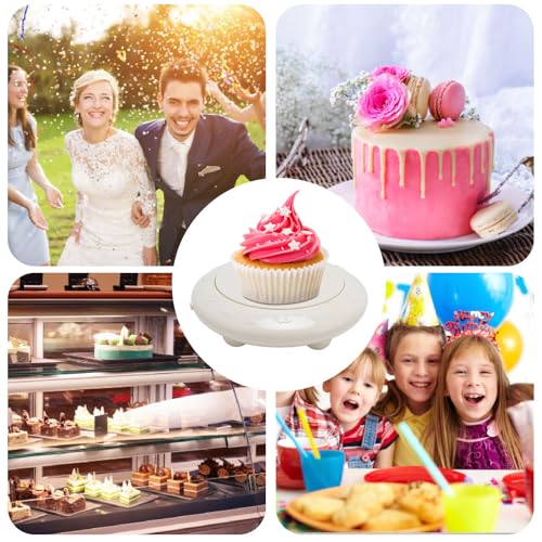 Motorized Rotating Display Stand,Automatic Cake Spinning Display Stand with Music 360 Degree Multipurpose Spinning Display...