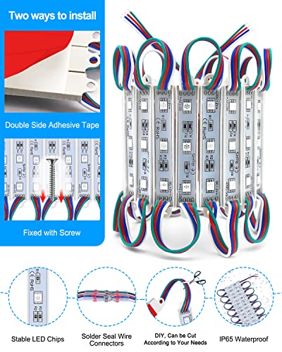 Pomelotree LED Storefront Lights for Business Waterproof Decorative Light for Advertising Letter Signs 4 Set 5050 SMD Wind...
