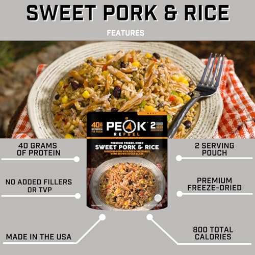 Peak Refuel Sweet Pork and Rice | Freeze Dried Hiking, Backpacking and Camping Meals | Amazing Taste | Real Meat | High-Pr...