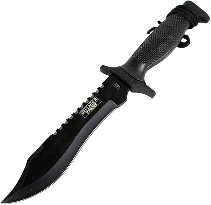 Defender Xtreme 12" Tactical Bowie Survival Hunting Knife w/Sheath Military Combat Fixed Blade