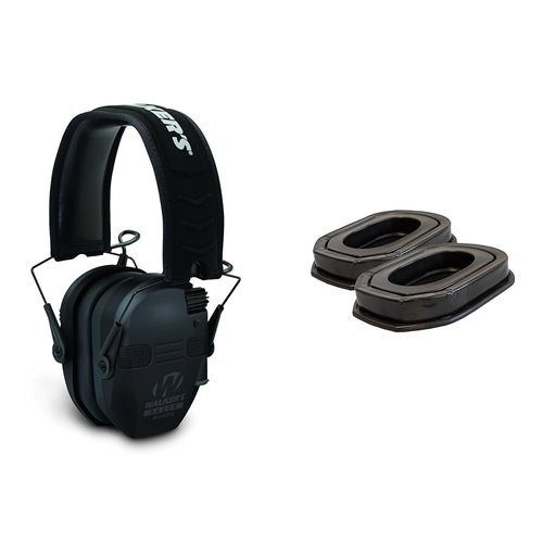 Walker's Game Ear Razor Quad Muff Black Large & Game Ear Gel Filled Ear Pad, Multi