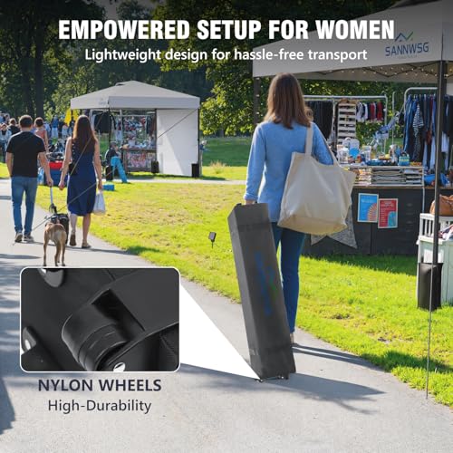 8X8 Pop Up Canopy Tent,Removable Pockets Sidewall for Extra Storage,Easy Up Canopy,Heavy Duty One Person Set Up Event Ten...
