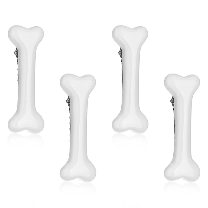Mabor 4Pcs Bone Hair Clip White Bones Hairpins for Women Girls Hair Accessories for Halloween Cosplay Costume Party Daily ...