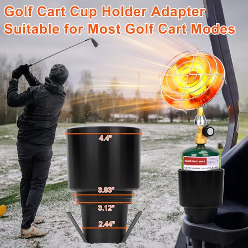 Propane Golf Cart Heater, Outdoor Propane Heater, Golf Cart Accessories, Portable Heaters for Golf Carts with Cup Holder F...