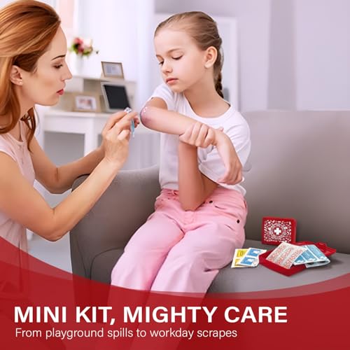 EVERLIT Pocket-Aid Mini First Aid Kit | Compact, Portable Hard-Shell Cases of 50 Items | Cuts, Scrapes, Wound Care Essenti...