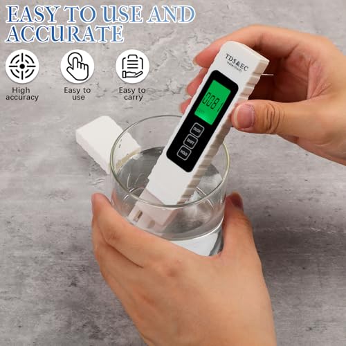 4 in 1 Digital Water Quality Tester,2025 NewTDS/EC/Temperature（°C/°F）Meter,0-9990 PPM Meter,Water Tester for Drinking Wate...
