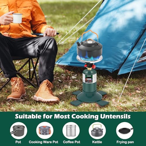 KOMAN Camping Stove Propane, Single Burner Propane Stove,Portable Stove,Propane Burner Camping with Button Starter,10000BT...