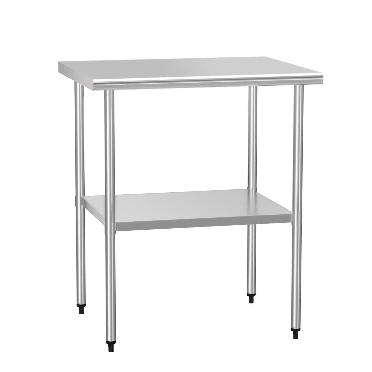HOCCOT Stainless Steel Table for Food Prep & Work 24 x 30 inches Utility Table with Adjustable Undershelf, Commercial Workstation in Kitchen, Garage, Laundry, Outdoor BBQ