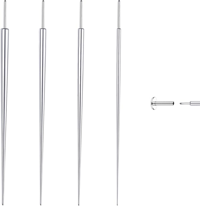 Piercing Taper Ball Grabber Tool for Changing Jewelry - 14G 16G 18G 20G Stainless Steel Flat Back Earrings Applicator Tool Threadless Insertion Pin Thread Body Piercing Kit for Ear Nose Lip