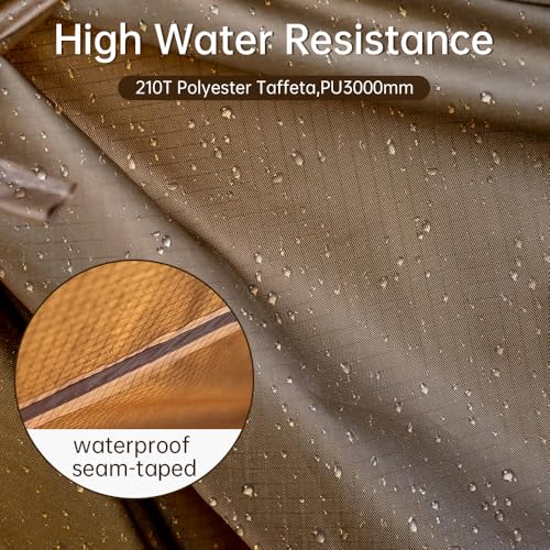 Hot Tent with Stove Jack and Snow Skirt, 6.89~8.53ft Standing Room, 2~5 Person, Tipi Tent for Family Hiking, Fishing, Hunt...