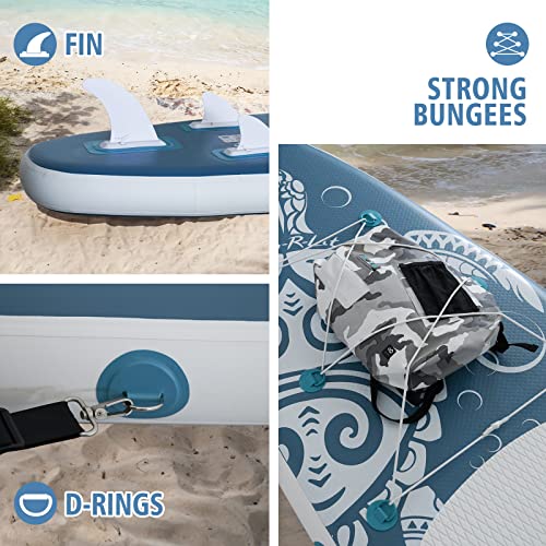 FEATH-R-LITE Inflatable Paddle Board Stand Up Paddleboards for Adults SUP with Premium Accessories Pump, Adjustable Paddl...