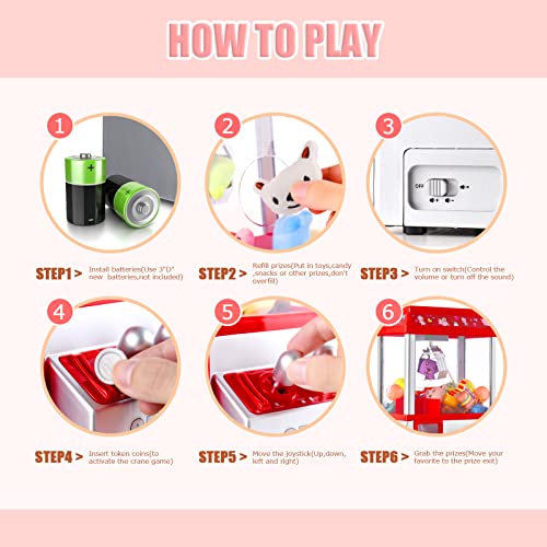 Claw Machine for Kids Toy Mini Arcade Machine Candy Grabber Prize Dispenser Vending Machine Arcade Game Machines for Home ...