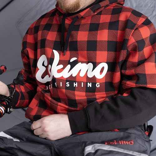 Eskimo Standard Retro Buffalo Plaid Hoodie, Red/Black